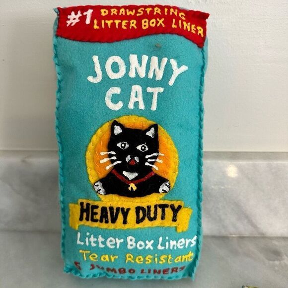 Extremely Rare Lucy Sparrow Felt Art Jonny Cat Litter Box Liner Pillow NWOT - Picture 1 of 5